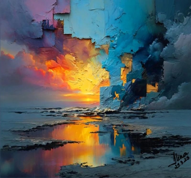 ArteDiAlina.com painting: Fire, walk with me !